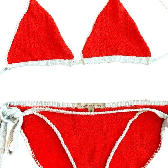 Ashley Paige Red and light blue Bikini Set Size M - Picture 5 of 6